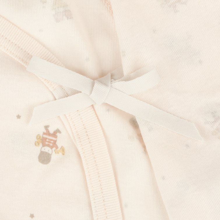 akachan honpo - 新生兒內衣6件組 長袖-按扣款 玩具-綠色 (肚衣:50cm 蝴蝶裝:50~60cm)