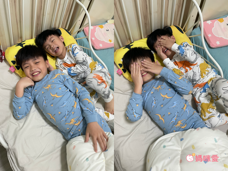 日本 Ho-ho kids - 100%純棉長袖兒童睡衣/家居服-閃耀星星-白x藍