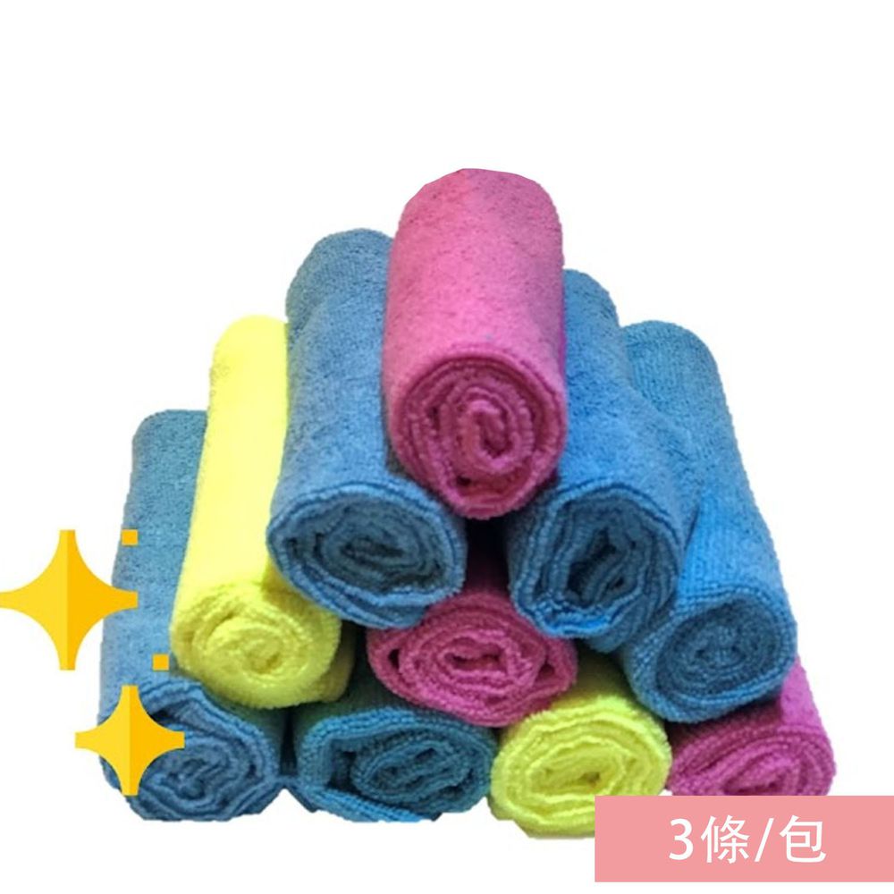 上田屋 - 超細纖維兩用巾-草綠色/藍色(兩色挑一色隨機出貨) (35x35cm±5%)-3條/包