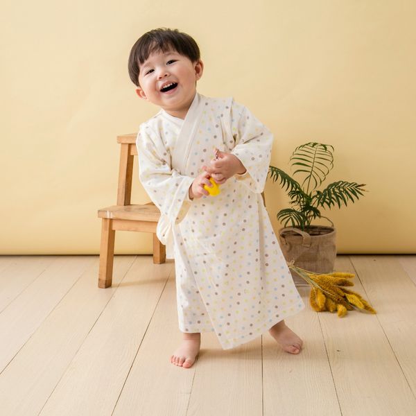 日本 Combi - 和服(有機棉)-多彩圓點-米色 (F)