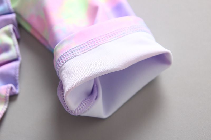 女寶防曬長袖連身泳裝套裝(附帽子)-萌萌獨角獸-紫色