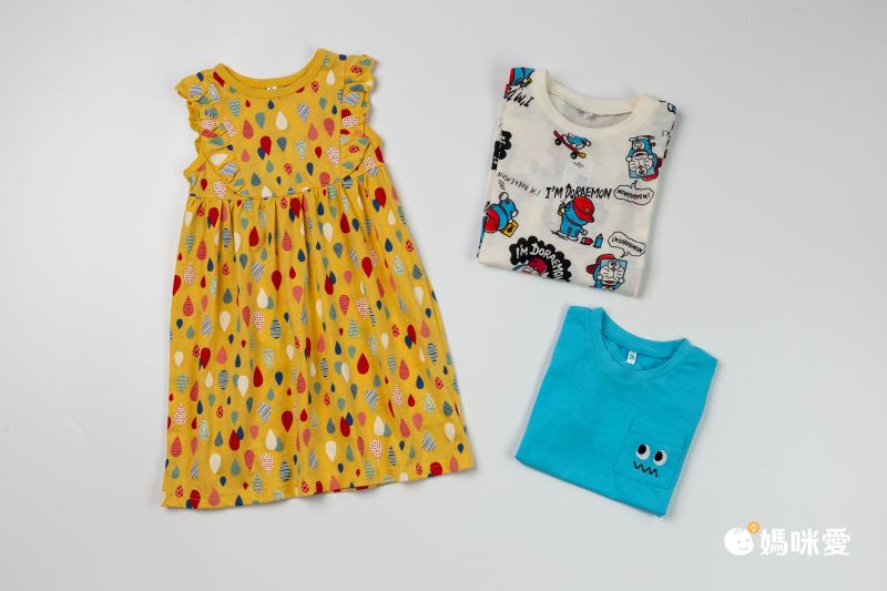 日本西松屋 - 華夫格異素材絲帶長袖上衣-白x藍紫