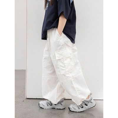 CLARA GIRLS - 防潑水輕量速乾工裝褲-白色