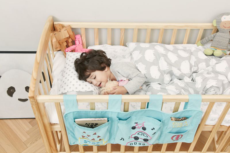 韓國 Art Muffin - 嬰兒床掛式收納袋-兒童樂園-灰