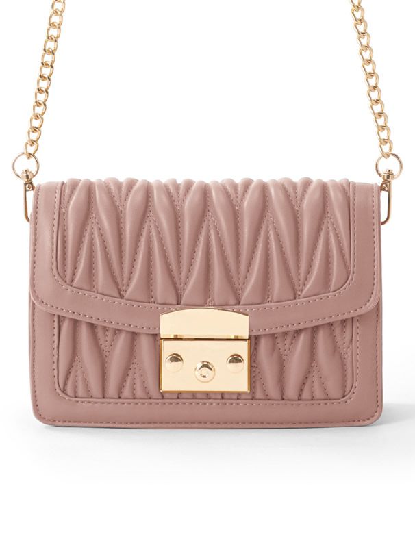 日本 GRL - 立體抓皺金屬小方包/側背包-凱莉綠 (F)