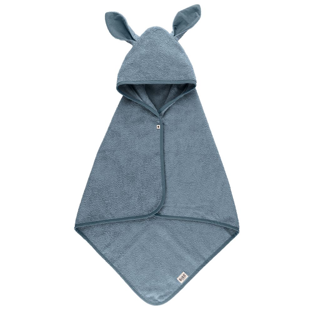 丹麥BIBS - Hoodie Towel Kangaroo 袋鼠連帽浴巾-藍綠-單入