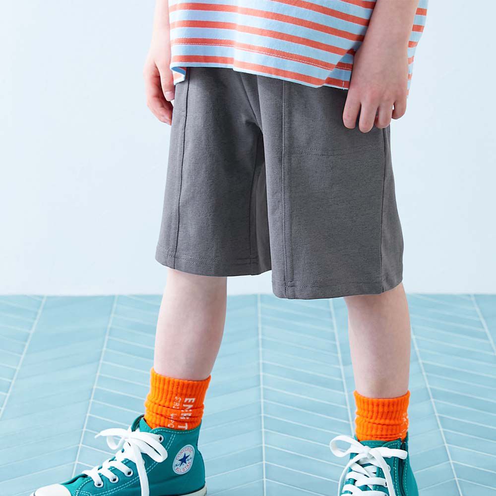 [快乾防皺]可烘乾防污機能五分褲-深灰