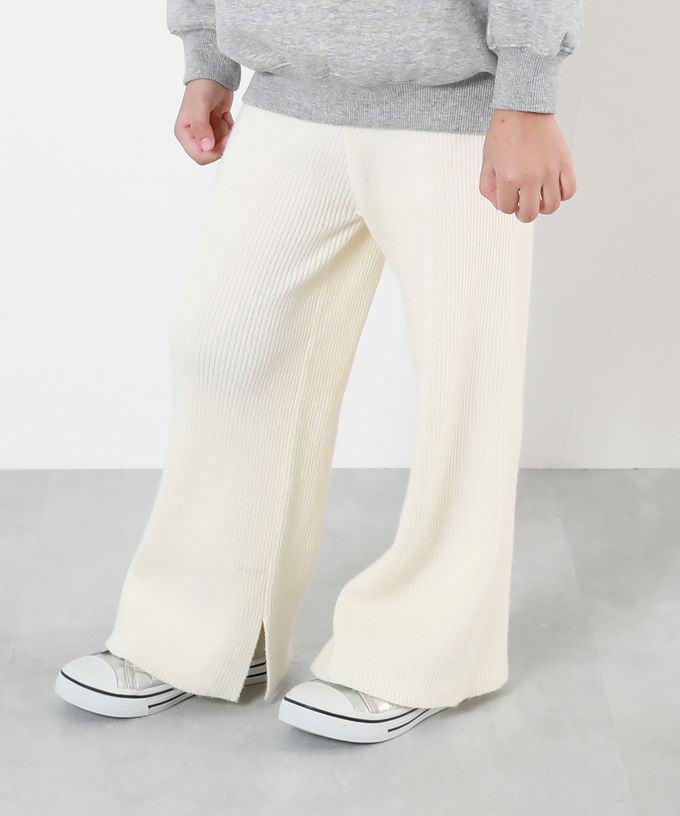 日本 devirock - 羅紋小喇叭開叉長褲(可機洗)-卡其棕