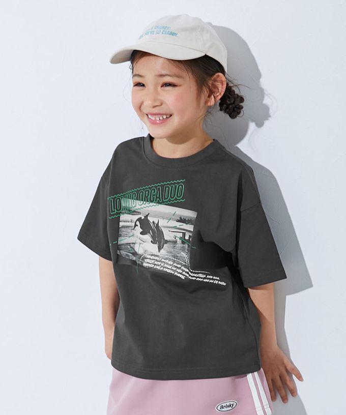 日本 devirock - 接觸涼感 抗UV變色短袖上衣(神戶水族館聯名）-虎鯨-白