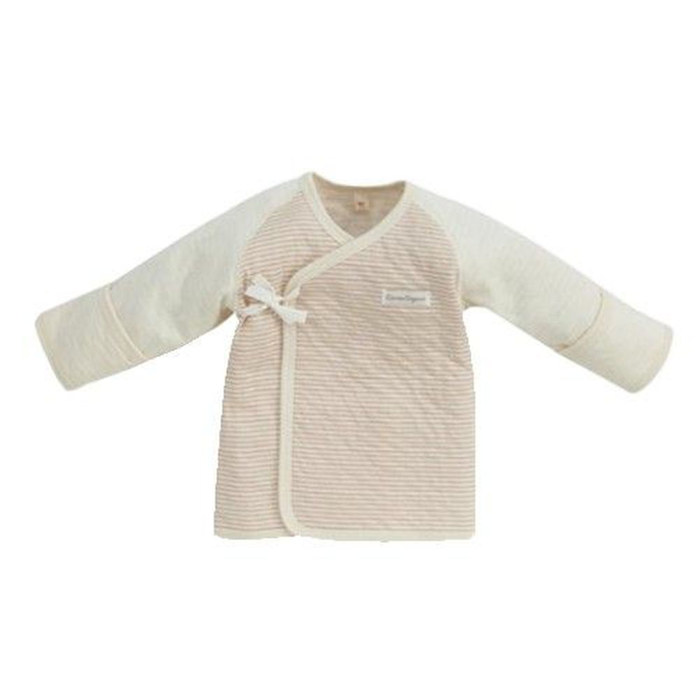 日本 Combi - 反折袖肚衣-經典條紋系列-粉紅 (50cm [初生兒])