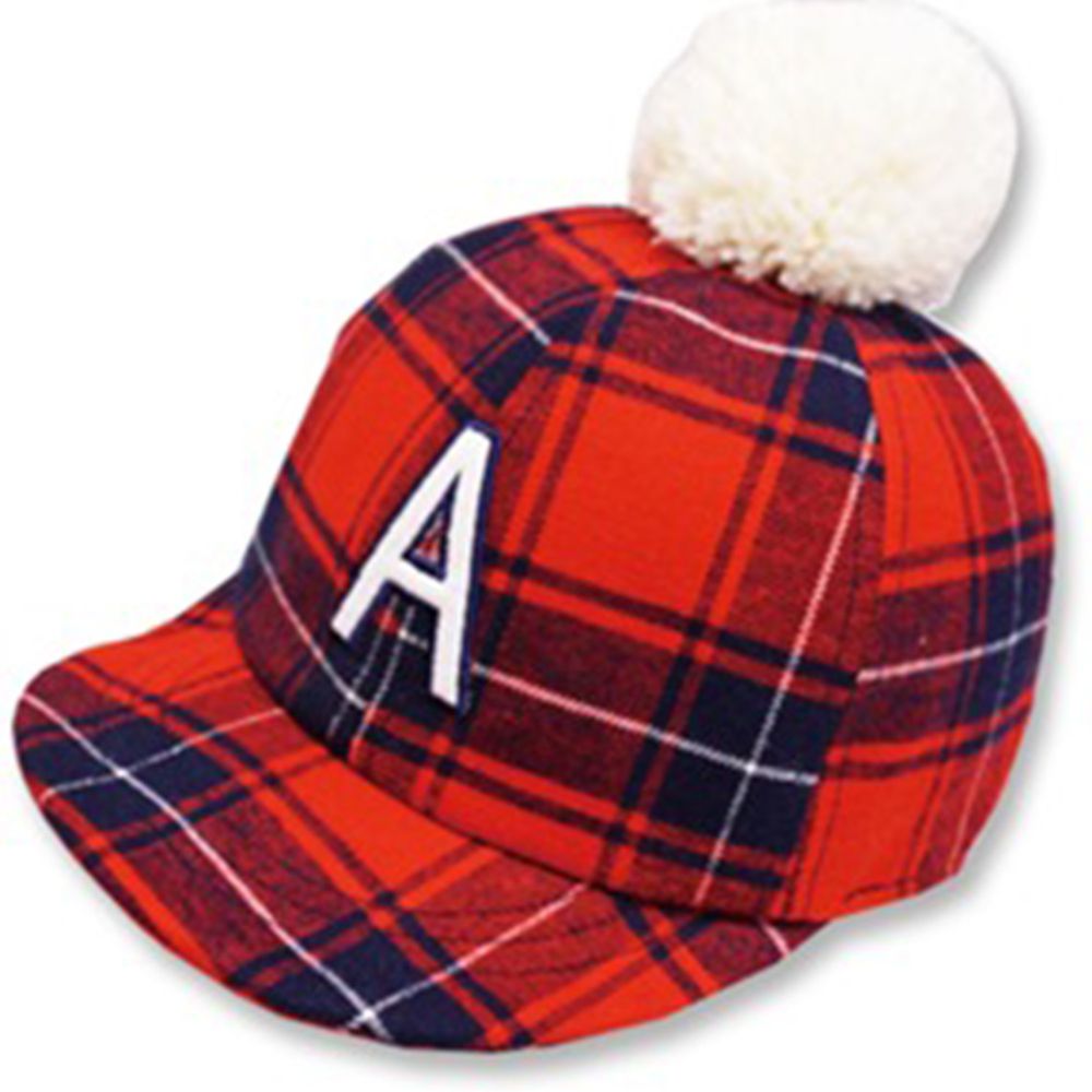 日本 Connect M - 可愛保暖帽-小童款-格紋棒球帽_紅色-03-2005