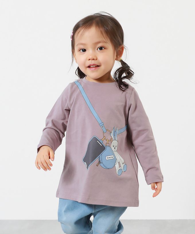 日本 devirock - 100%棉 甜美女孩長版長袖上衣-馬卡龍-粉紅