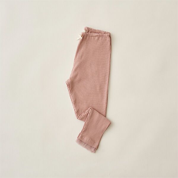 日本 Lycee mine - 下擺薄紗點綴羅紋9分內搭褲-卡其