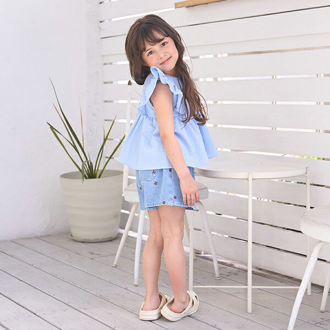 日本 Lycee mine - 可愛飄逸荷葉邊無袖上衣-檸檬黃