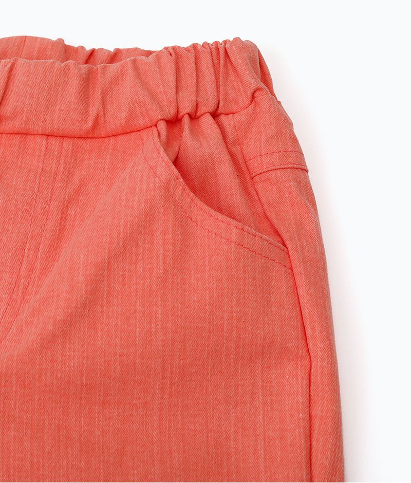 韓國 OZKIZ - 糖果色鬆緊褲腰頭彈力褲-櫻花粉