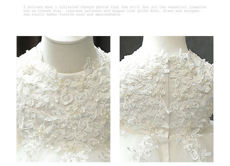 立體滿滿蕾絲網紗禮服-無袖款-白色