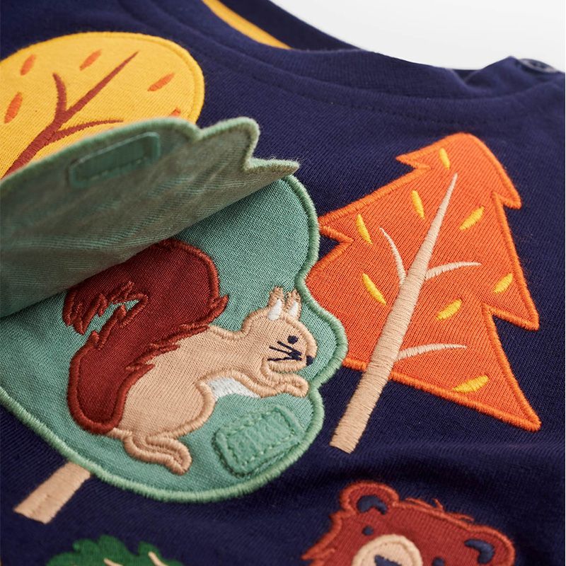 英國 JoJo Maman BeBe - 嬰幼兒100%純棉長袖上衣-森林冒險