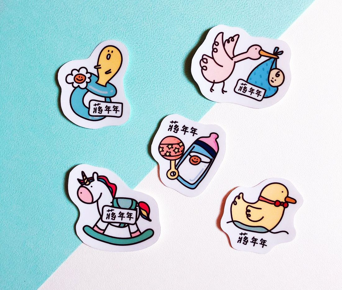 年年.studio - 姓名貼紙-透明裁型-女孩 (3.5x2.5cm)-50張入