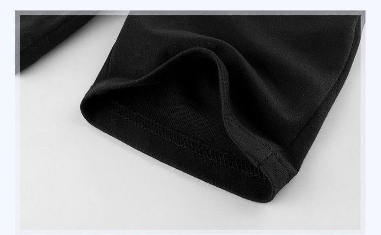 3D立體純棉腰鬆緊休閒五分褲-大眼隱身恐龍-黑色