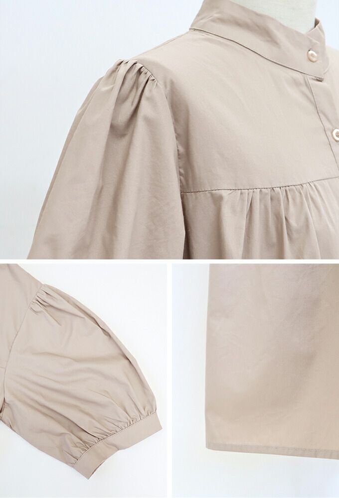 日本 BLUE EAST - 純棉蛋糕澎澎短袖洋裝-杏