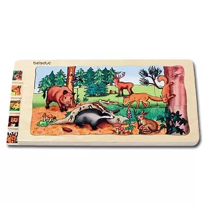 Beleduc 多層木拼圖：森林動物