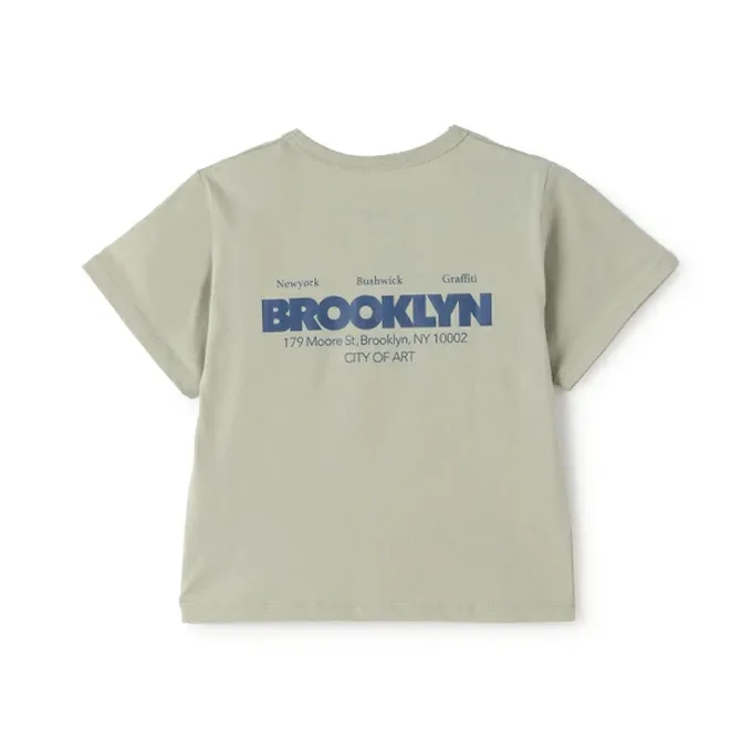 日本 petit main - 100%棉 清新印花短袖上衣-向日葵-鮭魚粉