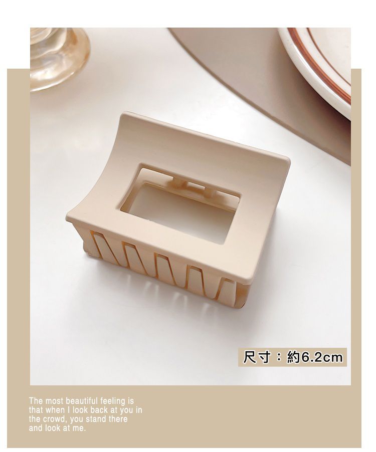 百搭奶咖啡色系抓夾-花朵-卡其色