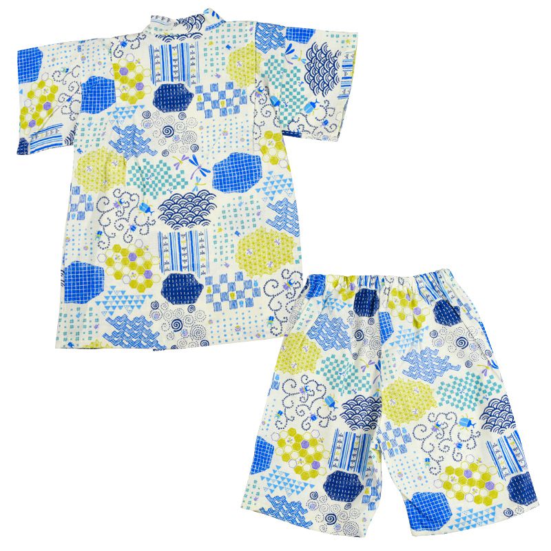 akachan honpo - 兩件式甚平-昆蟲-米白色