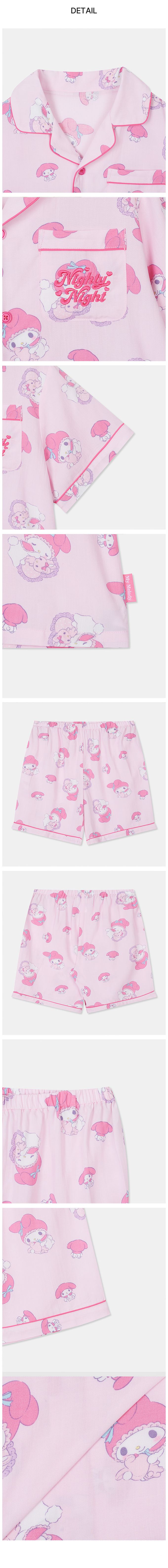 韓國童裝代購 - SPAO KIDS短袖睡衣套裝-卡通人物美樂蒂-淺粉