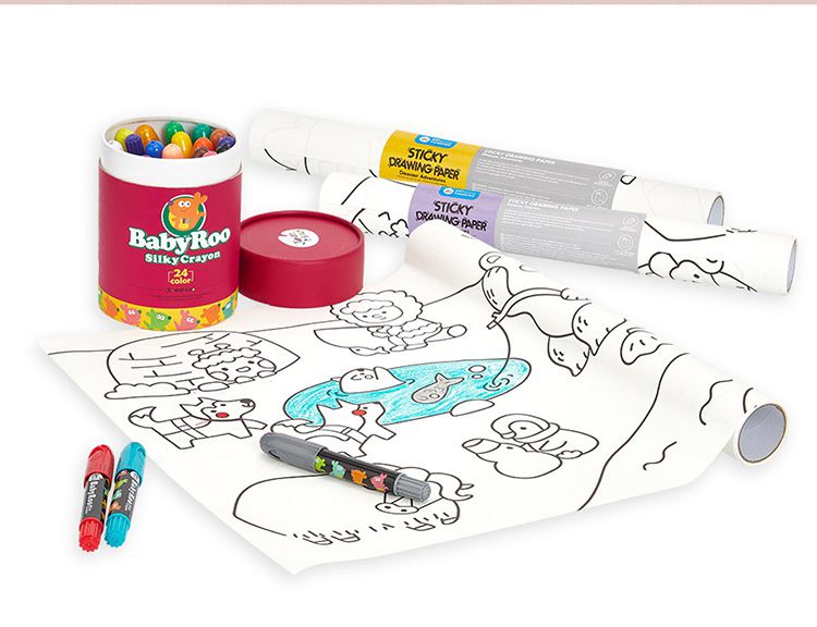 JarMelo 原創美玩 - 可黏貼著色紙捲-俏皮恐龍新世界