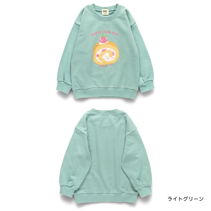 日本 BRANSHES - 可愛女孩印花縮口長袖上衣-英文LOGO-燕麥