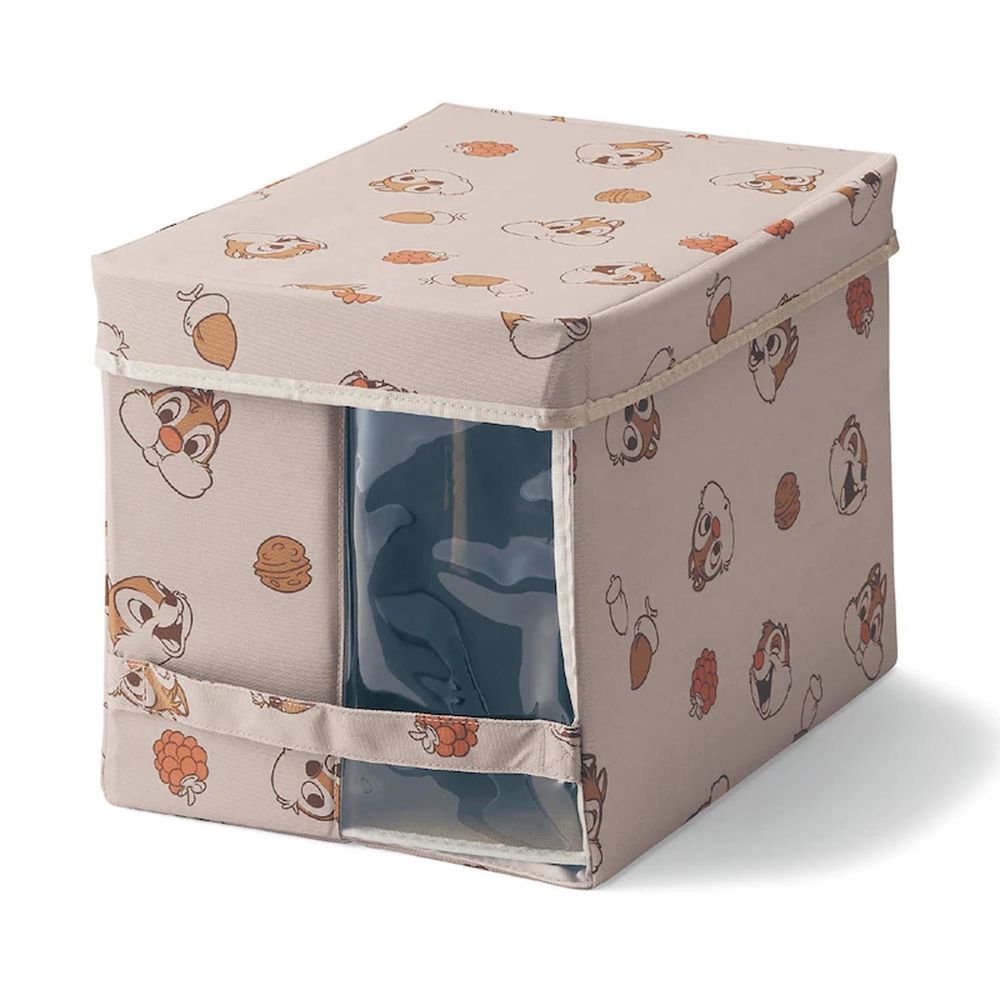 日本千趣會 - 迪士尼 附蓋摺疊收納箱-奇奇蒂蒂 (25×35×26cm)