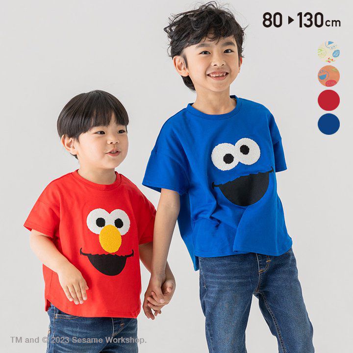 日本 Chil2 - 芝麻街聯名 印花短袖上衣-ELMO-紅