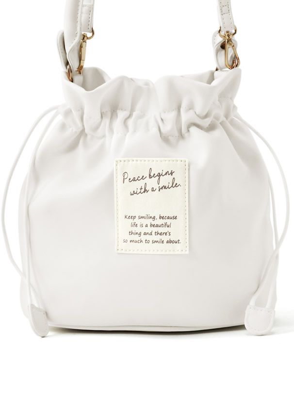 日本 GRL - 2way仿皮束口小手提包/側背包-銀