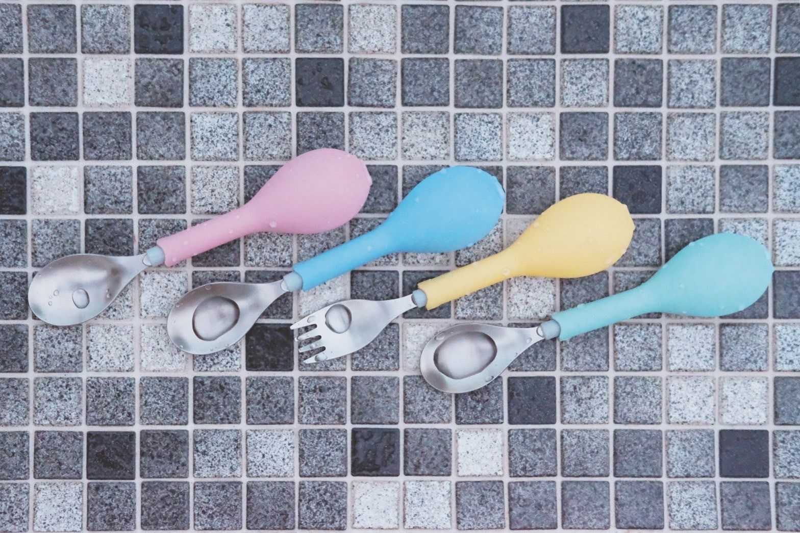 FlipGo - 翻滾吧湯叉組-湯匙+叉子-寂靜藍