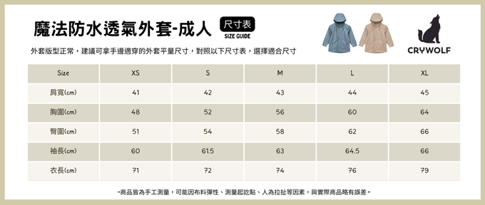 紐西蘭CRYWOLF - 魔法防水透氣外套-大人-山嶽藍
