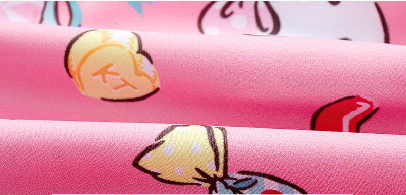 Hellokitty短袖連身泳裝-kitty與小熊-粉色