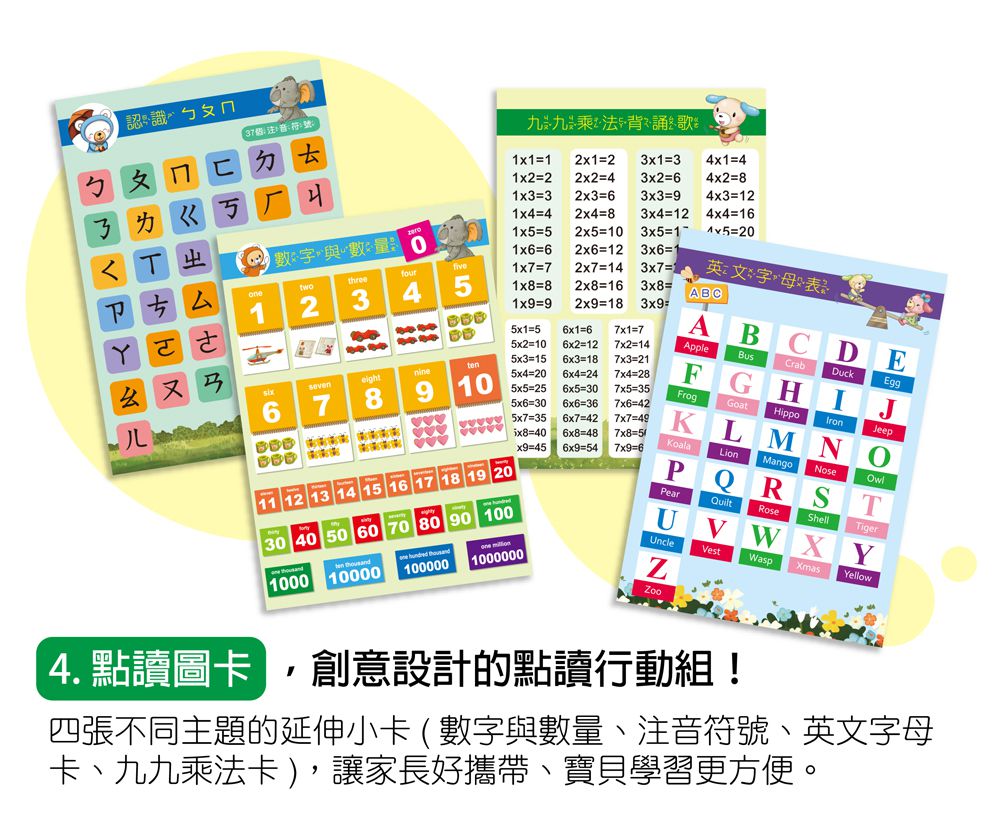 小牛津 - (加購)新版幼幼情境美語圖典(不含筆)-情境圖典美語*1+幼幼美語圖典*1+遊戲點讀書*4+錄音貼紙*4