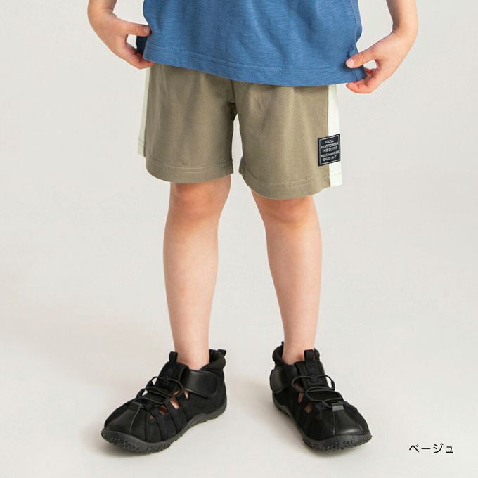 日本 BRANSHES - 接觸涼感 側邊撞色休閒短褲-粉紫