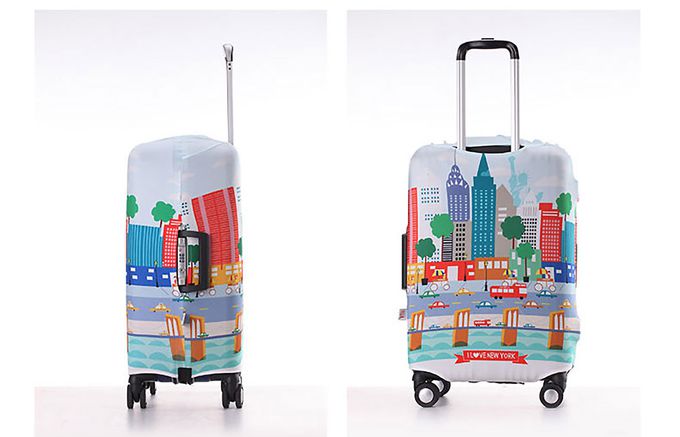 little chili - 繽紛行李箱套 S號-紐約彩-20吋- 高52 寬30 厚度17.5cm