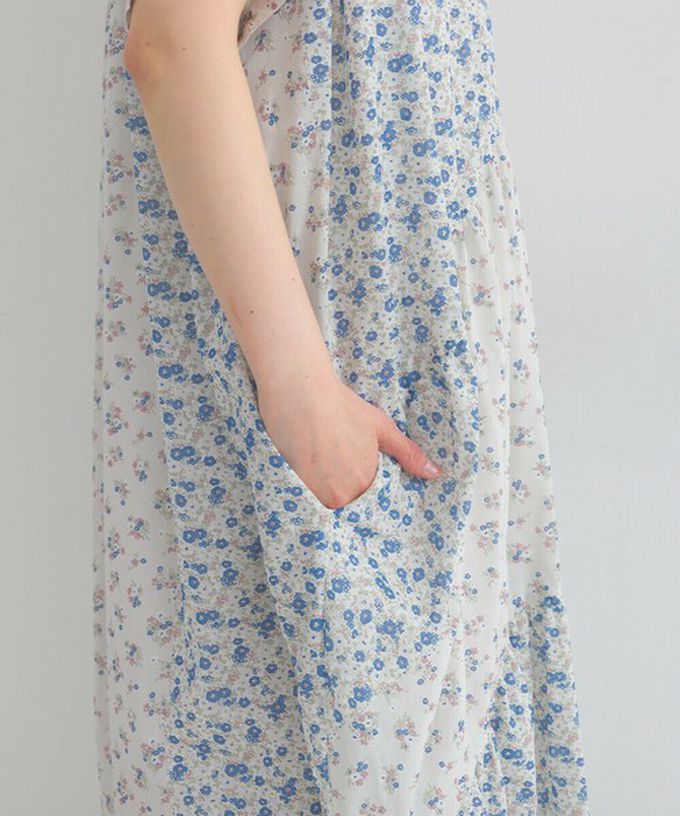 日本 Lupilien - 純棉巴里紗花朵拼布襯衫式洋裝-黃