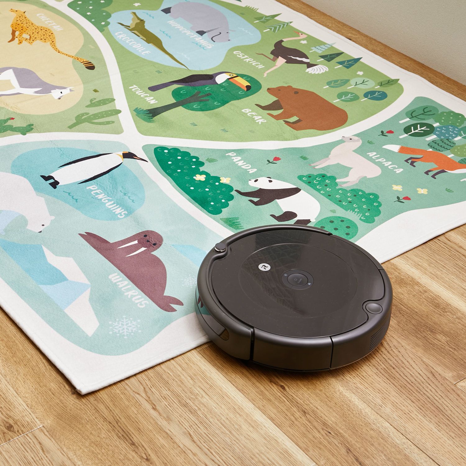 日本千趣會 - 邊學邊玩！可機洗細絨兒童地毯-水族館 (120×180cm)