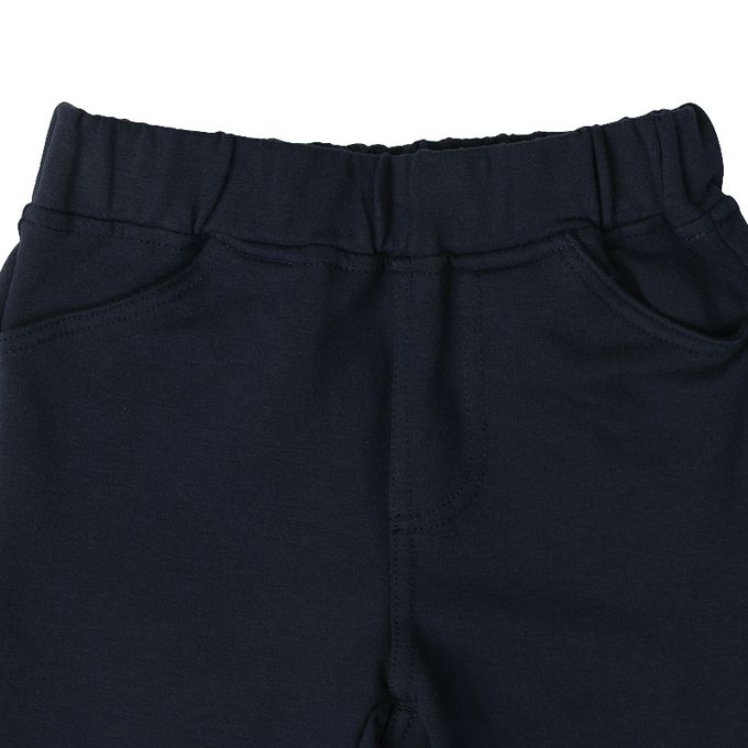 akachan honpo - 10分長經典褲 裏起毛-一般合身款-深藍色