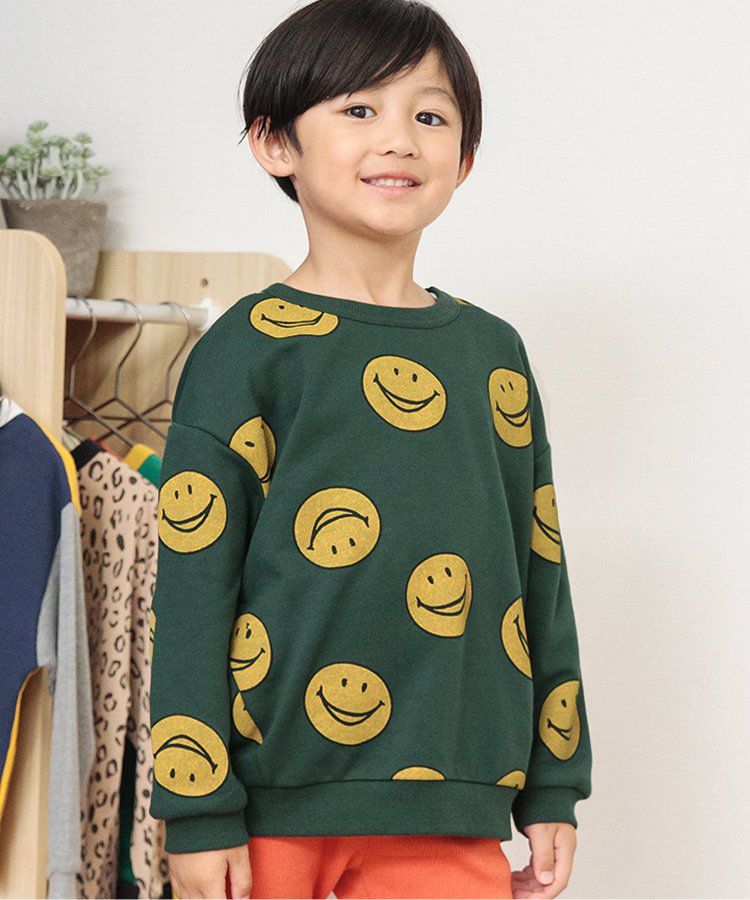 日本 BREEZE - 正反OK！裏毛印花長袖上衣-棋盤格-彩色