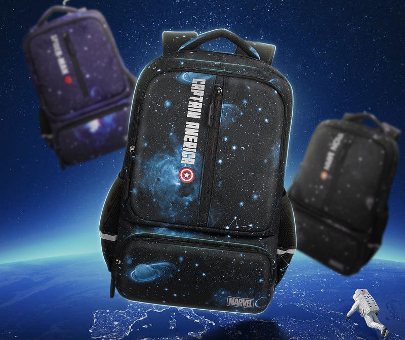 星空大容量透氣輕量書包-卡通人物美國隊長 (建議150cm以上)-33x20x48cm