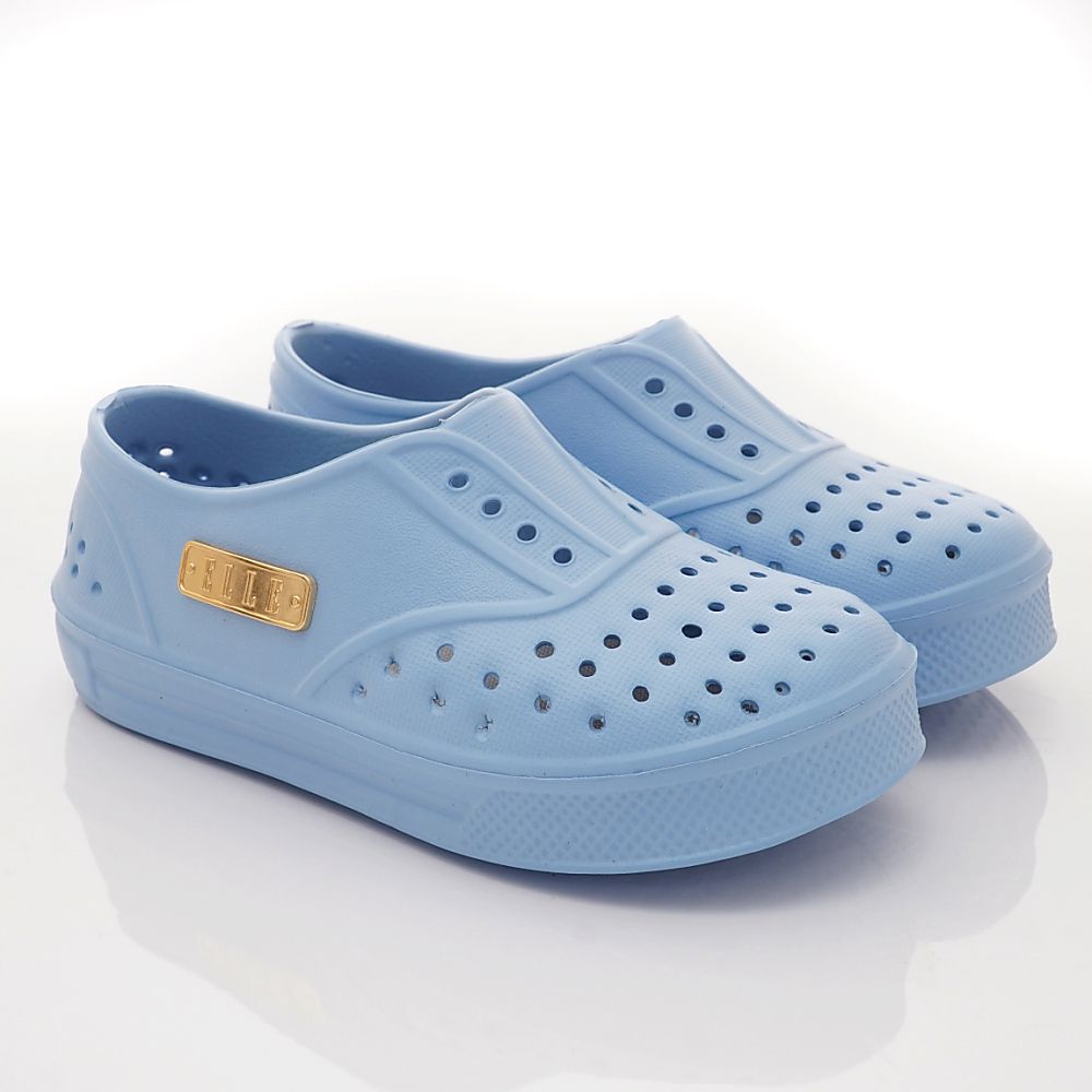 ELLE - 台灣製ELLE洞洞輕量便鞋(中小童段)-休閒鞋-淺藍