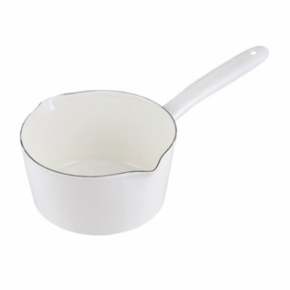 日本 Pearl 金屬 - 琺瑯單柄牛奶鍋-琺瑯白 (15cm)