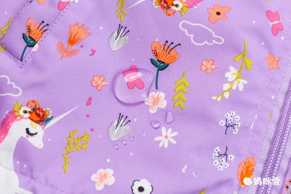 加絨款兒童防潑水衝鋒外套-獨角獸-淺紫色