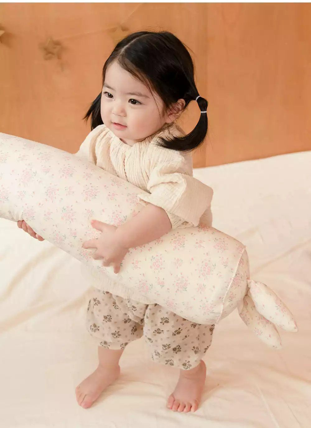 韓國 Hello HiZoo - 手工製純棉柔感兒童長條抱枕-兔子 (14x85cm)