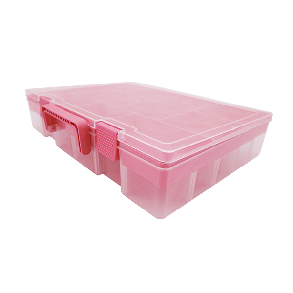 韓國 Color Story - 雙層分隔拼豆收納盒(41格/粉紅/W37.5*L27*H7.5cm)